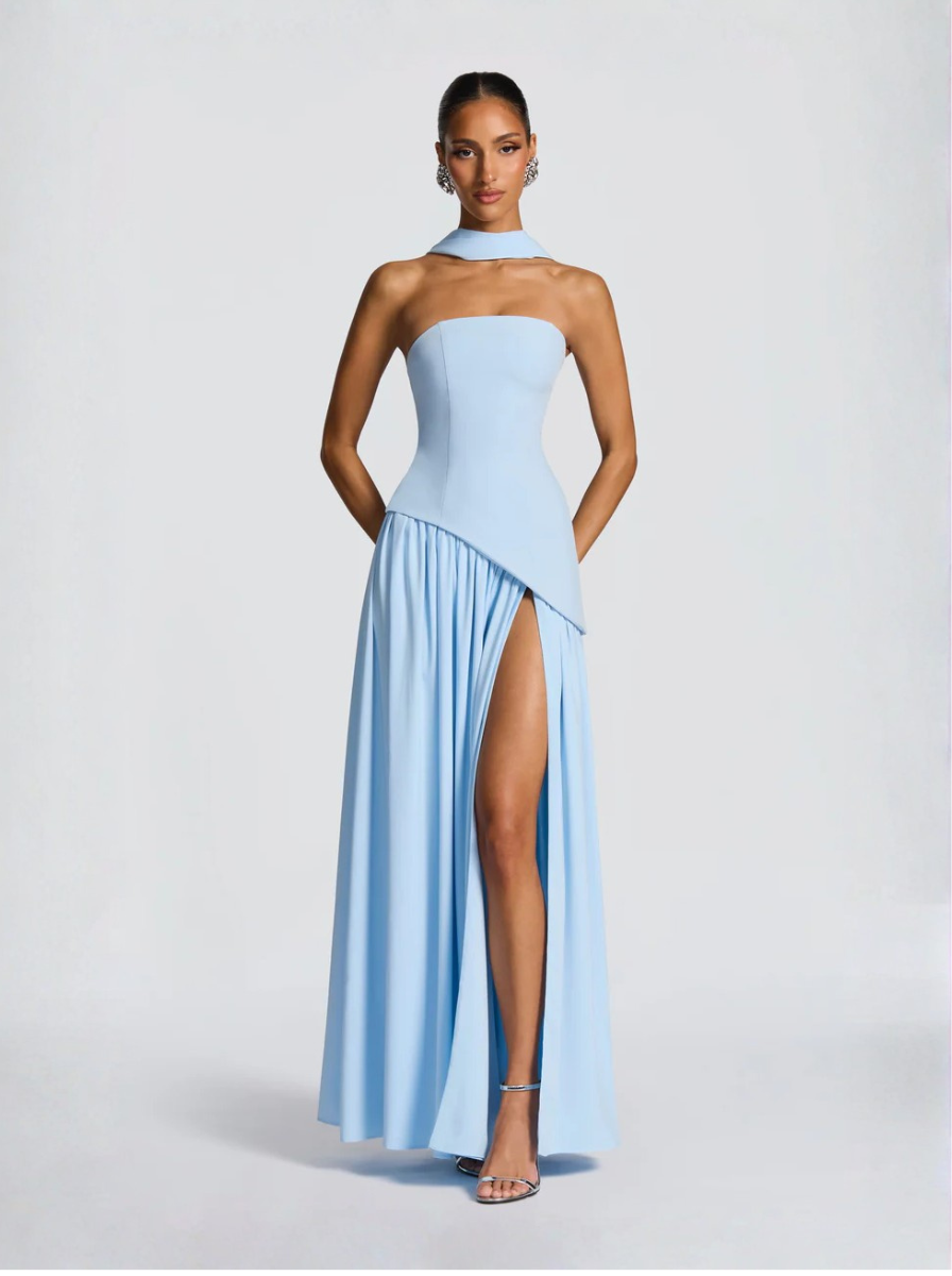 Powder Blue Off Shoulder Maxi Dress Essence Collection Exclusive Edition