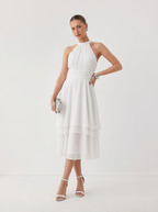Chiffon Midi Cocktail Dress Halter Neck Luxe Collection Limited