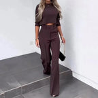 Cropped Top And Trousers Set Luxe Crepe Collection Limited Edition