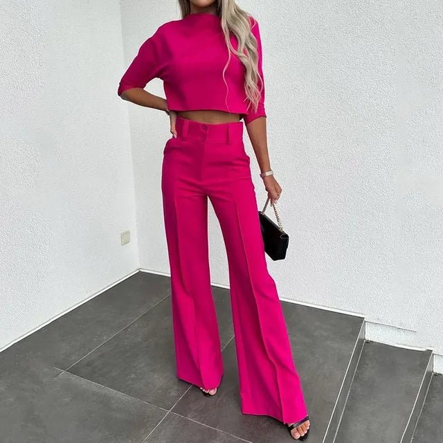 Cropped Top And Trousers Set Luxe Crepe Collection Limited Edition