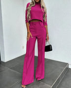 Cropped Top And Trousers Set Luxe Crepe Collection Limited Edition
