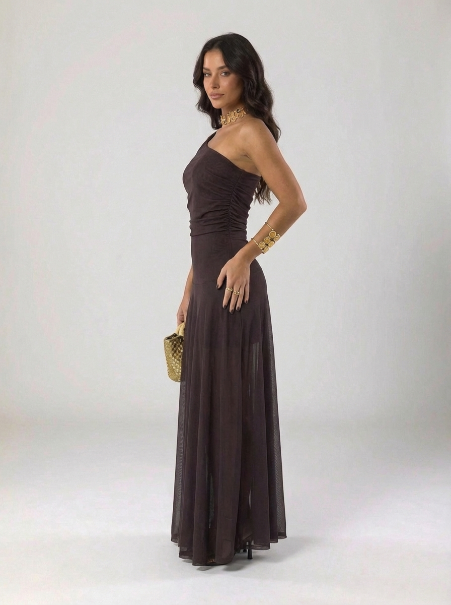 Off Shoulder Chiffon Maxi Dress Exquisite Collection Limited Release
