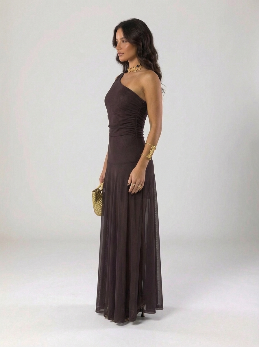 Off Shoulder Chiffon Maxi Dress Exquisite Collection Limited Release