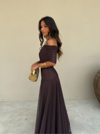 Off Shoulder Chiffon Maxi Dress Exquisite Collection Limited Release