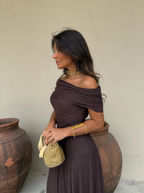 Off Shoulder Chiffon Maxi Dress Exquisite Collection Limited Release