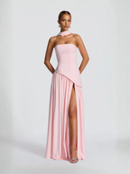 Pale Pink Silk Strapless Maxi Dress Exclusive Evening Collection