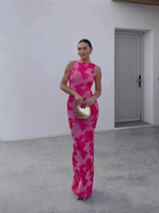 Embroidered Floral Applique Maxi Dress Haute Couture Reserve