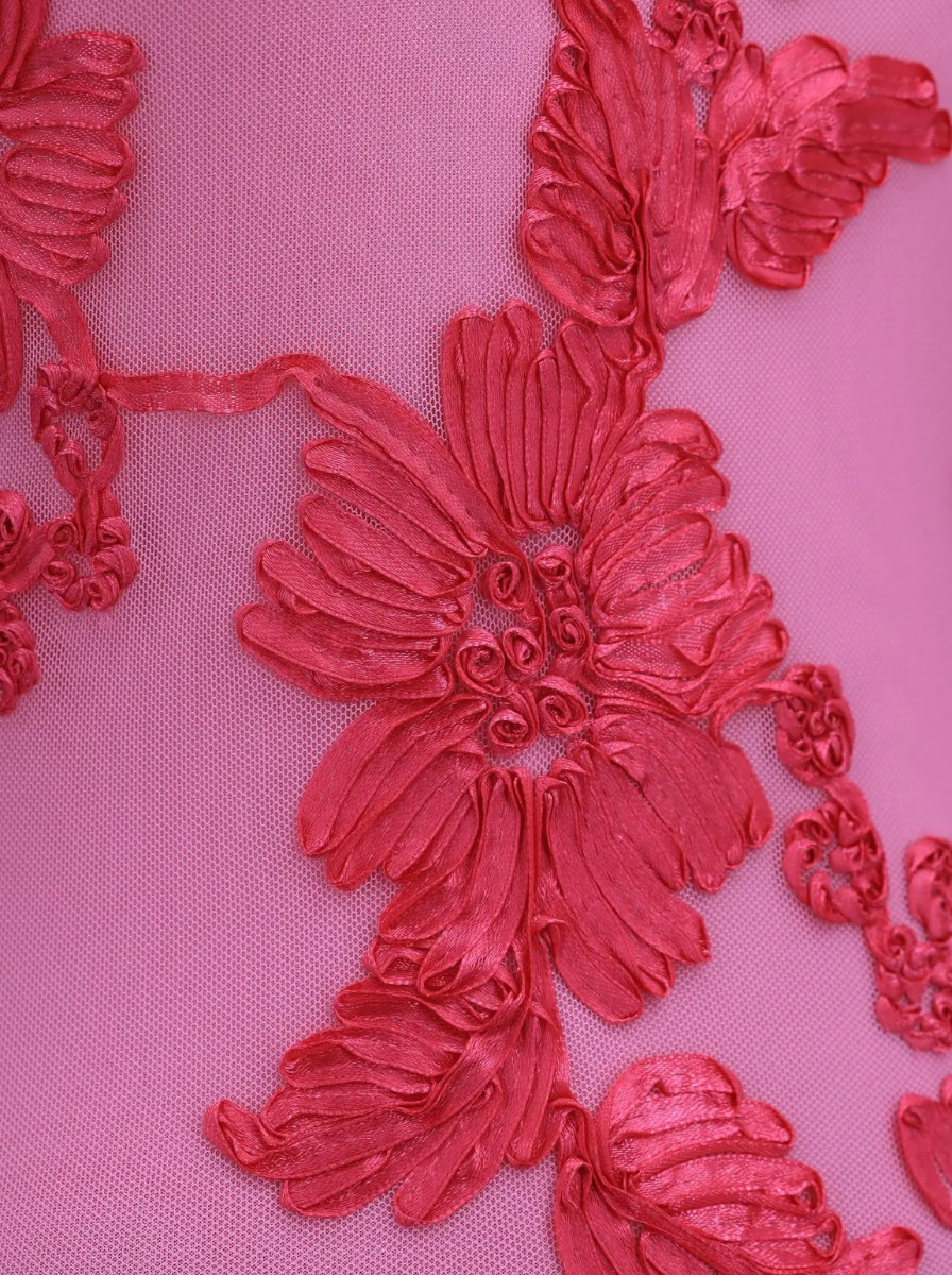 Embroidered Floral Applique Maxi Dress Haute Couture Reserve