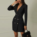 Womens Blazer Dress Double Breasted Wool Crepe Collection Exclusive