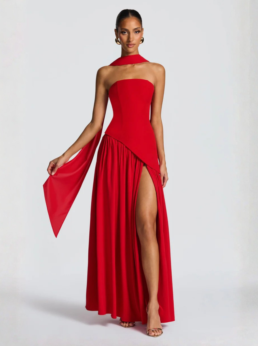Crimson Collection Maxi Dress Strapless Bodice Exclusive