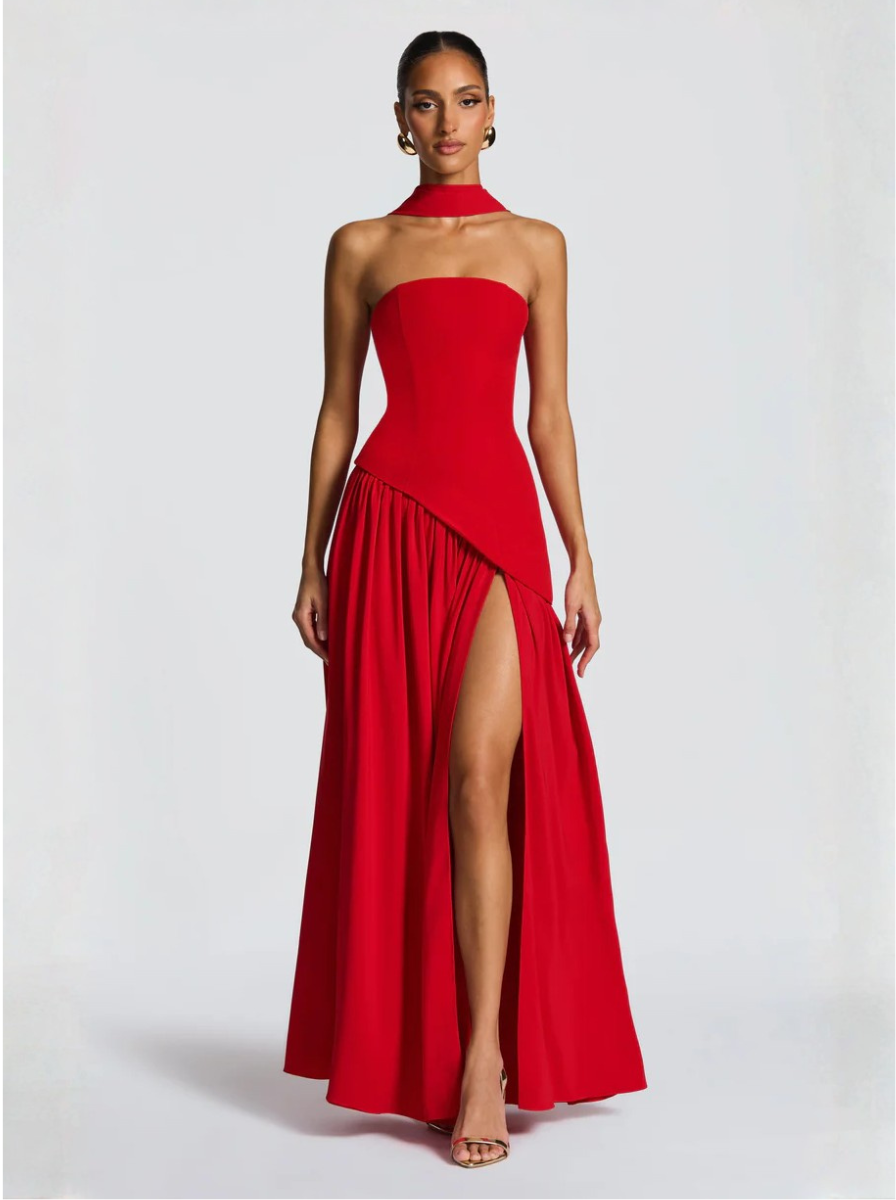 Crimson Collection Maxi Dress Strapless Bodice Exclusive