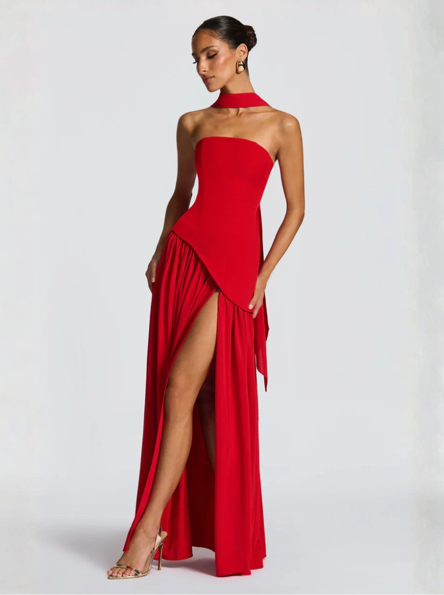 Crimson Collection Maxi Dress Strapless Bodice Exclusive