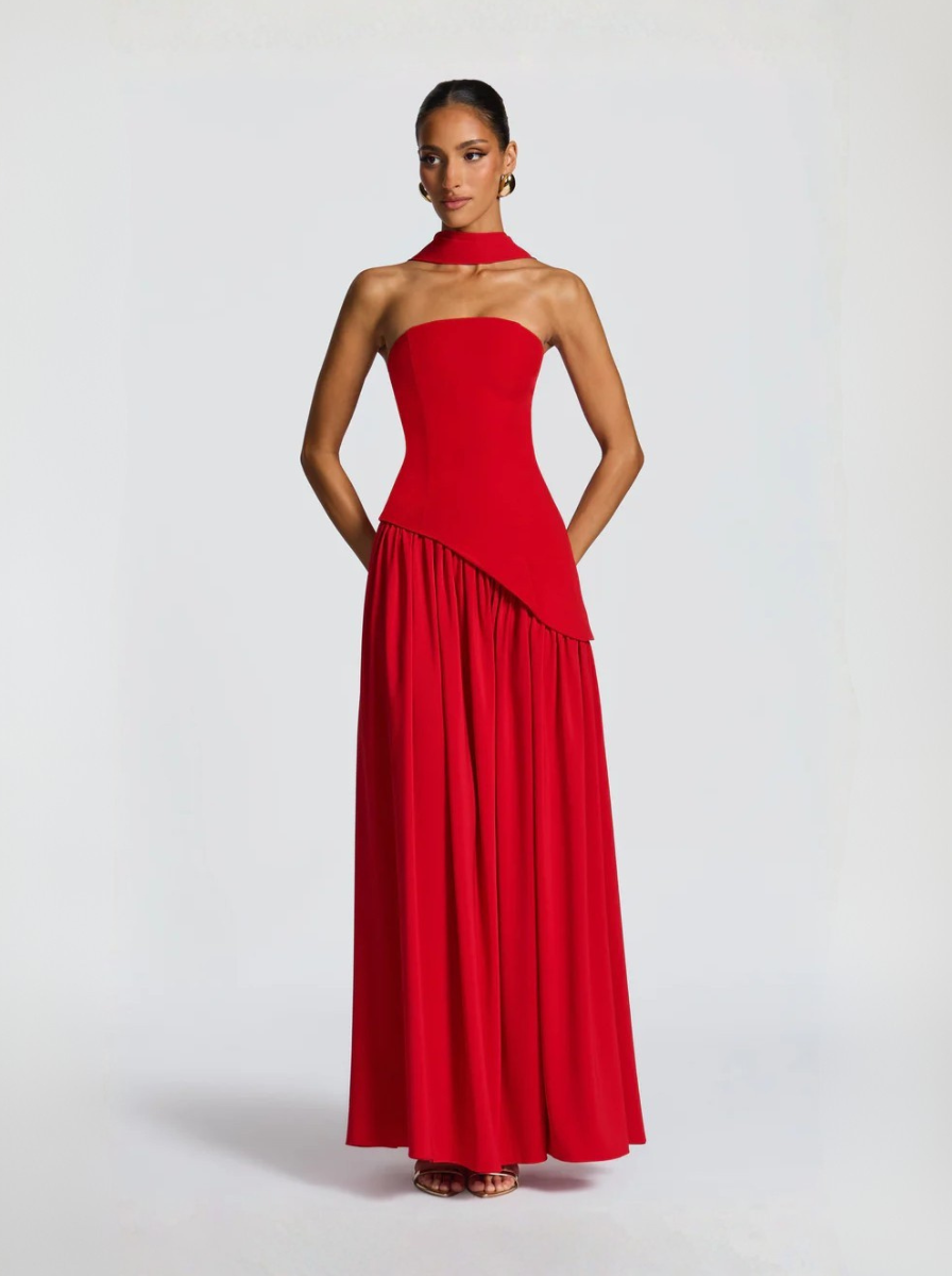 Crimson Collection Maxi Dress Strapless Bodice Exclusive