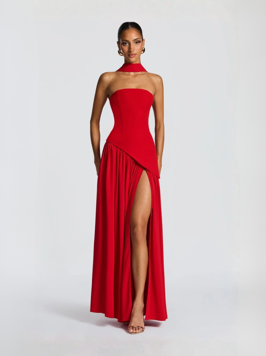 Crimson Collection Maxi Dress Strapless Bodice Exclusive