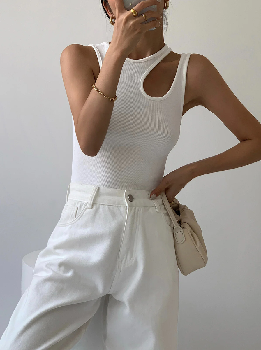 Ribbed Luxe Knit Tank Top Capsule Collection Exclusive Cutout
