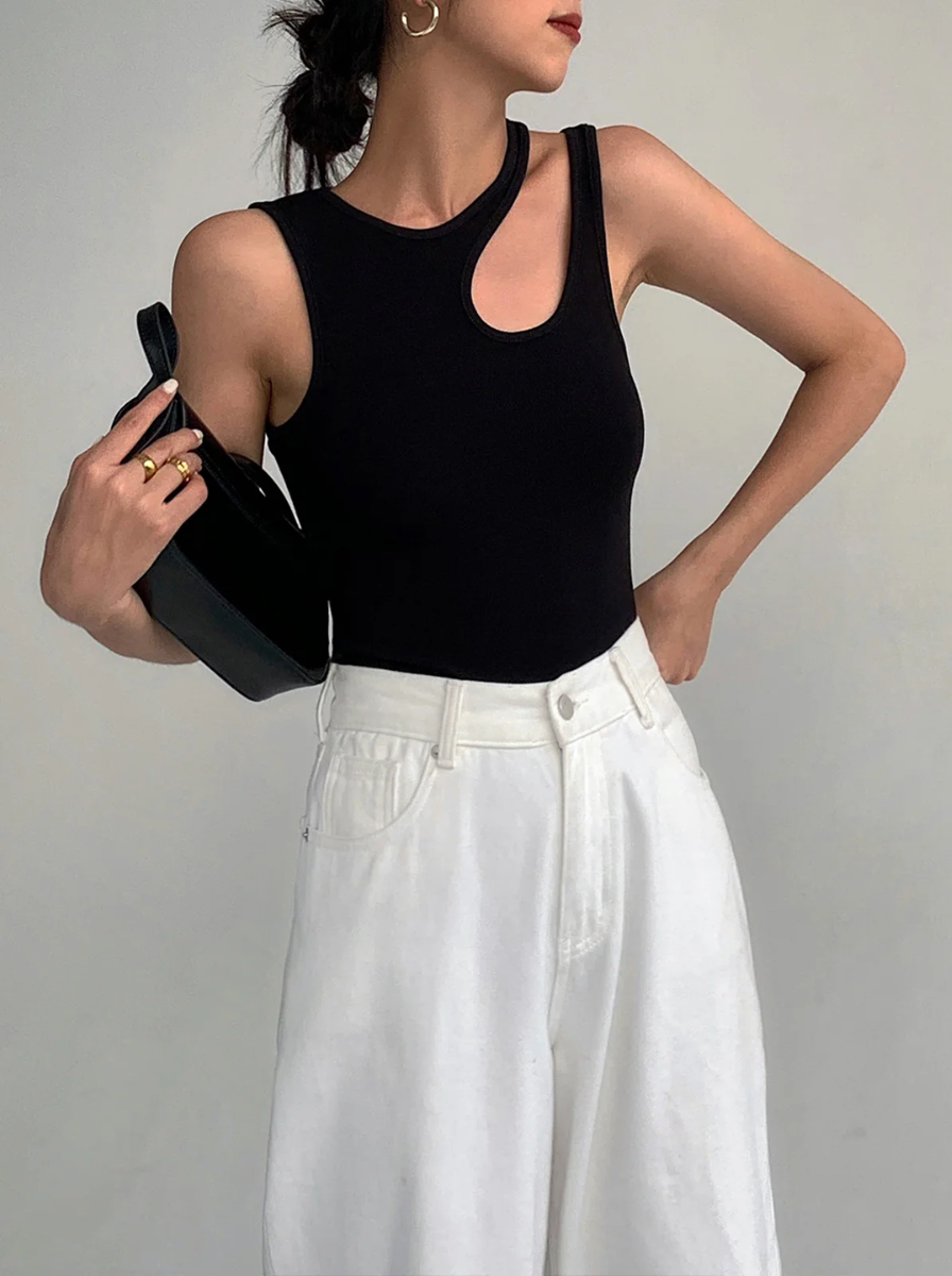 Ribbed Luxe Knit Tank Top Capsule Collection Exclusive Cutout