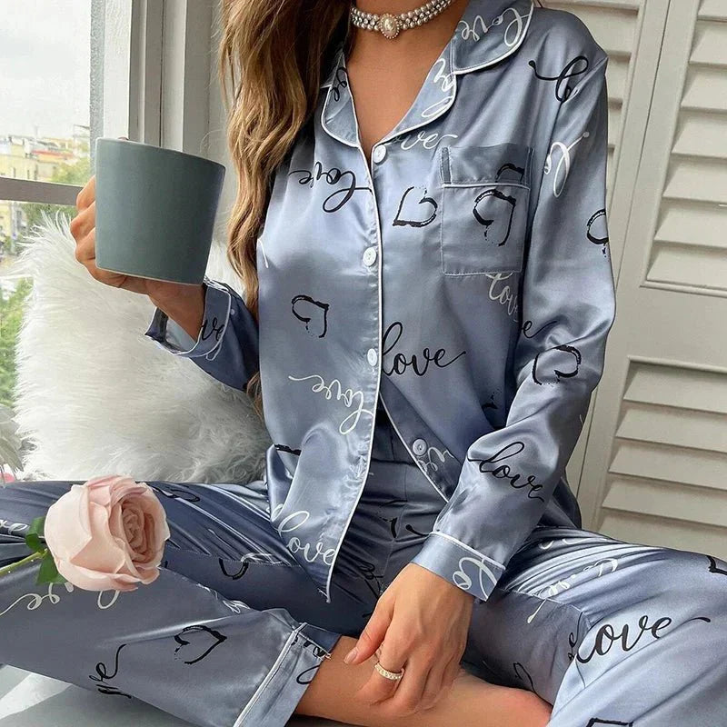 Shiela Flamingo Print Pajama Set For Women Limited Edition Luxe