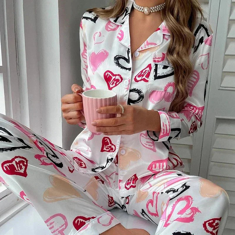 Shiela Flamingo Print Pajama Set For Women Limited Edition Luxe