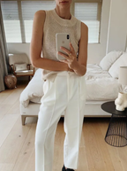 Open Weave Knit Sleeveless Tank Top Artisanal Exclusive Collection