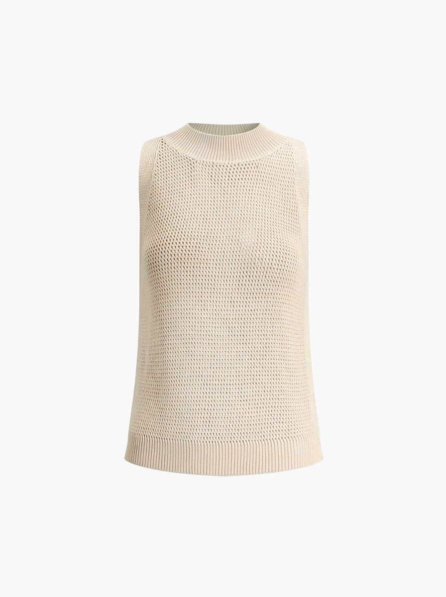 Open Weave Knit Sleeveless Tank Top Artisanal Exclusive Collection