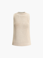 Open Weave Knit Sleeveless Tank Top Artisanal Exclusive Collection