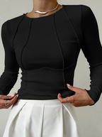 Architecturally Ribbed Long Sleeve Top Transform Your Basics Collection Exclusive
