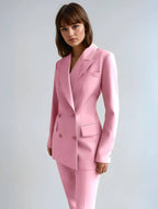 Womens Blazer And Trousers Set Double Breasted Tailored Exclusive