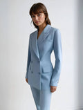 Womens Blazer And Trousers Set Double Breasted Tailored Exclusive