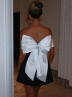 Strapless Bow Back Mini Dress White Couture Collection Limited Edition