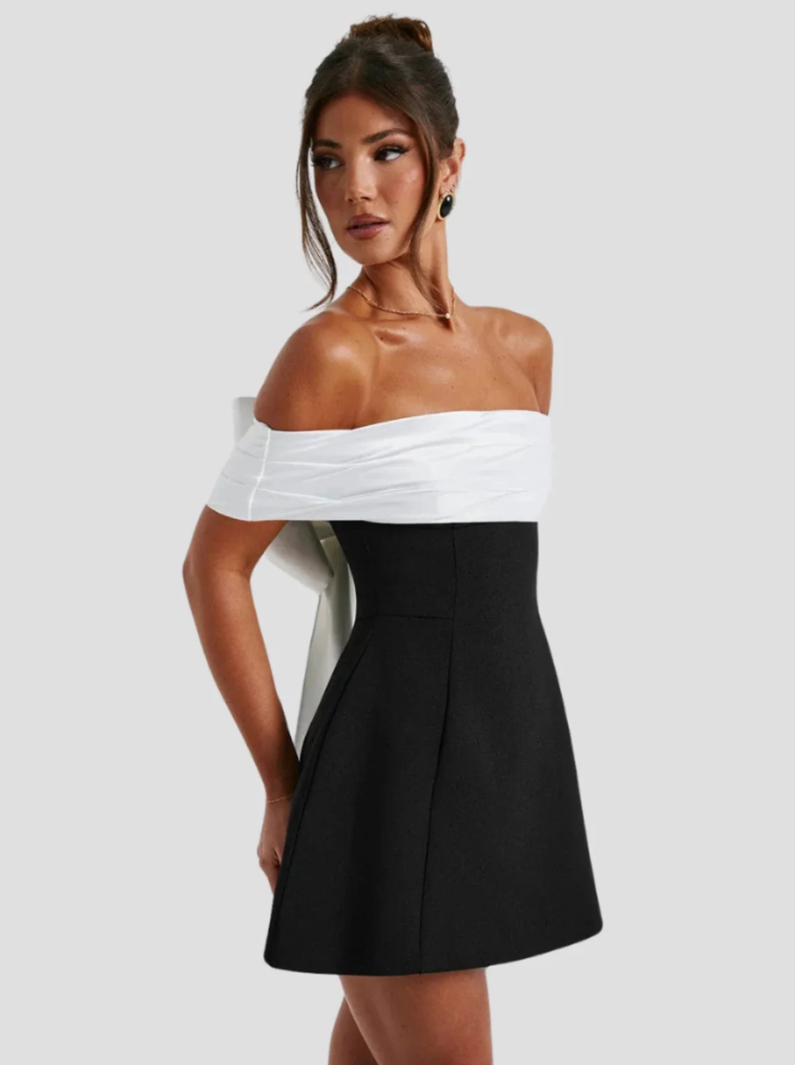 Strapless Bow Back Mini Dress White Couture Collection Limited Edition