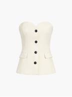 Two-Piece Strapless Tube Top And Wide-Leg Pants Set Couture Exclusive