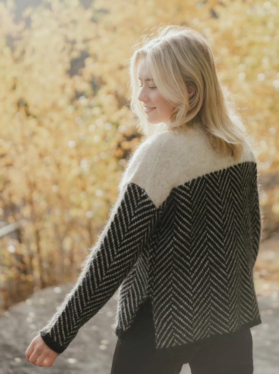 Chevron Herringbone Soft Knit Turtleneck Sweater Limited Edition