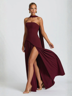 Wine Red Strapless Maxi Dress Jewel Tone Collection Exclusive
