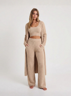 Plush Fuzzy Knit Loungewear Set Three Piece Limited Edition Luxe