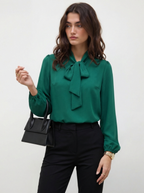 Silk Pussy Bow Long Sleeve Blouse Capsule Collection Exclusive