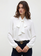 Silk Pussy Bow Long Sleeve Blouse Capsule Collection Exclusive