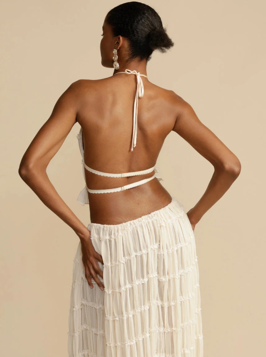 Bohemian Luxe Collection Halter Crop Top Maxi Skirt Set Limited Edition
