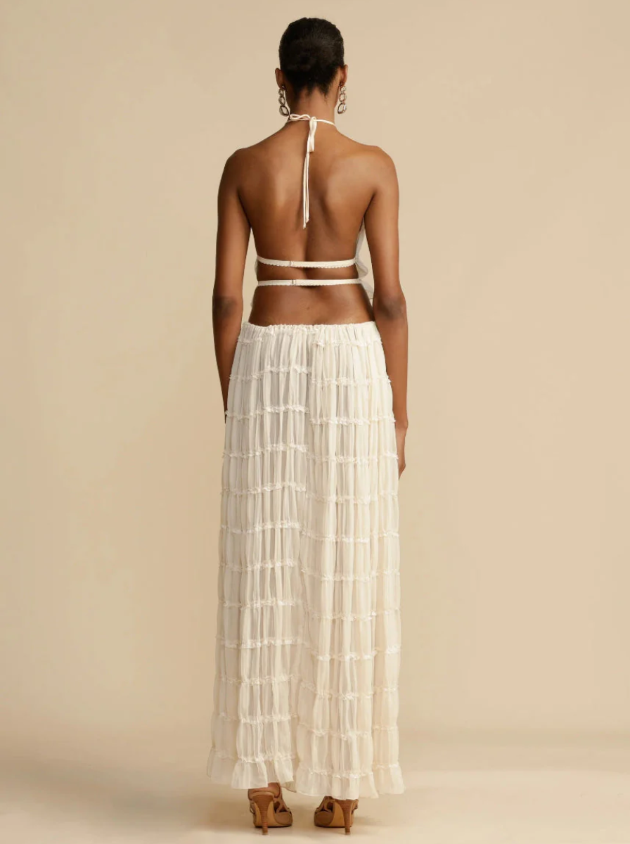 Bohemian Luxe Collection Halter Crop Top Maxi Skirt Set Limited Edition