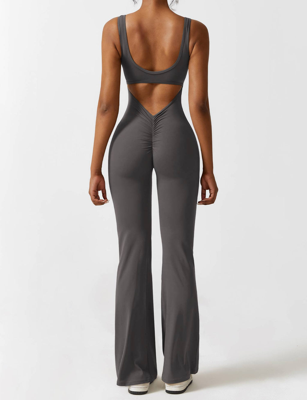 Livia Flared Jumpsuit Crepe Luxe Collection V Back Exclusive