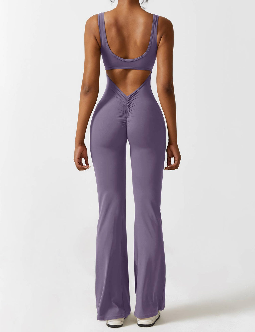 Livia Flared Jumpsuit Crepe Luxe Collection V Back Exclusive