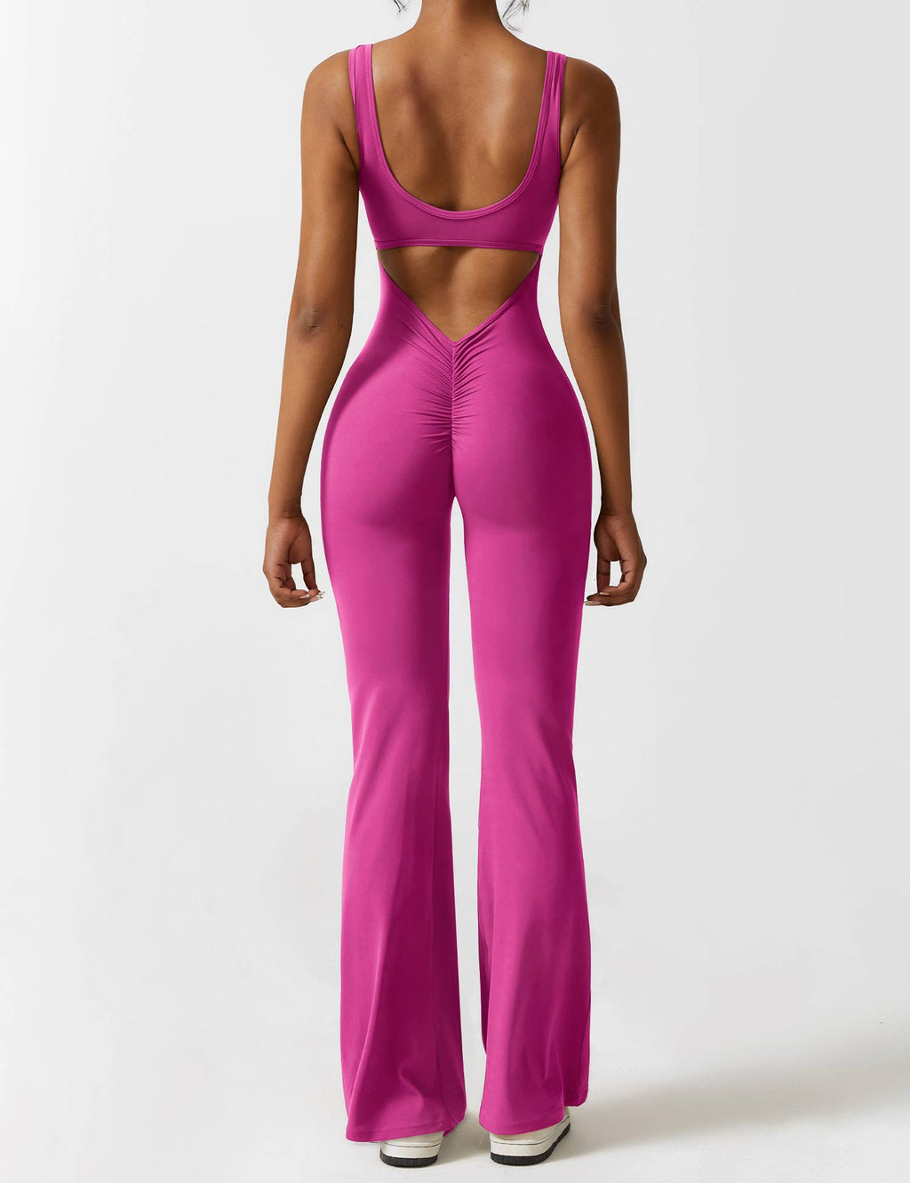 Livia Flared Jumpsuit Crepe Luxe Collection V Back Exclusive