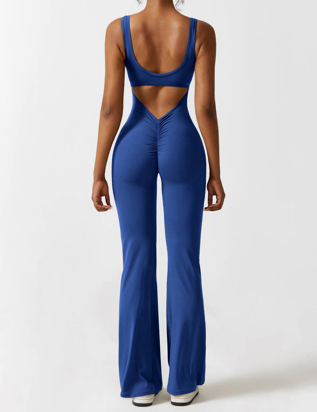 Livia Flared Jumpsuit Crepe Luxe Collection V Back Exclusive
